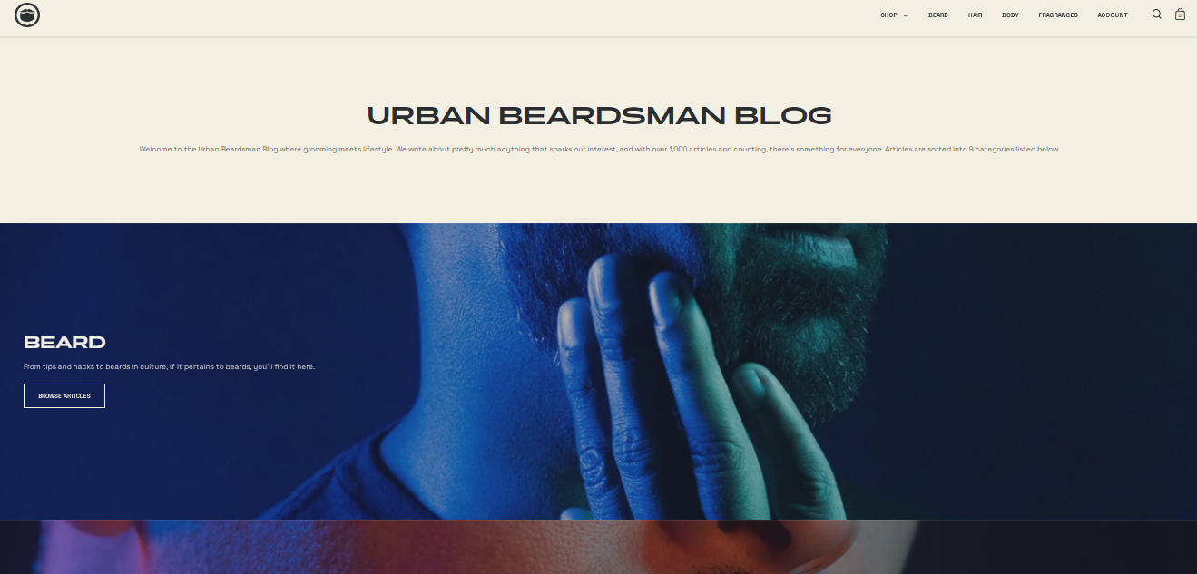 Webpage of Shopify Blog - Beardbrand