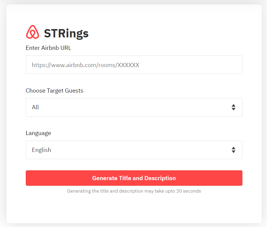 STRings: Airbnb Title and Description Generator