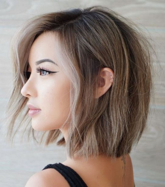 Blunt Bob With Wavy Texture Shoulder Length Hairstyles