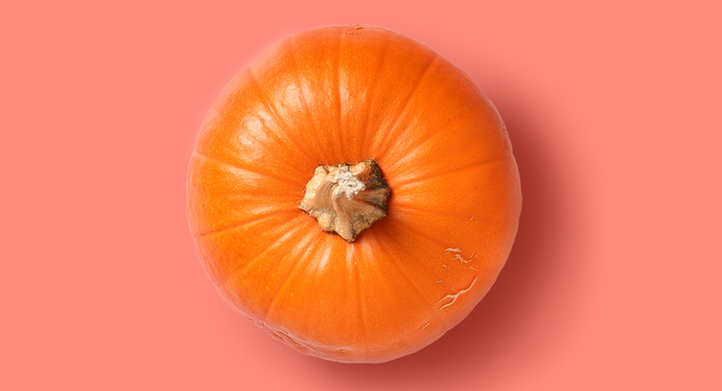 top view of a whole pumpkin