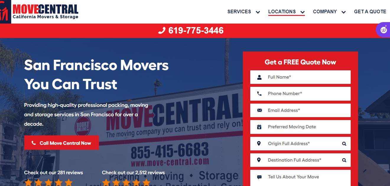 Move Central Movers & Storage, San Francisco