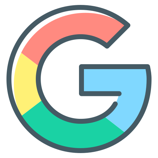 Google logo icon in pastel colors and different outlined shape