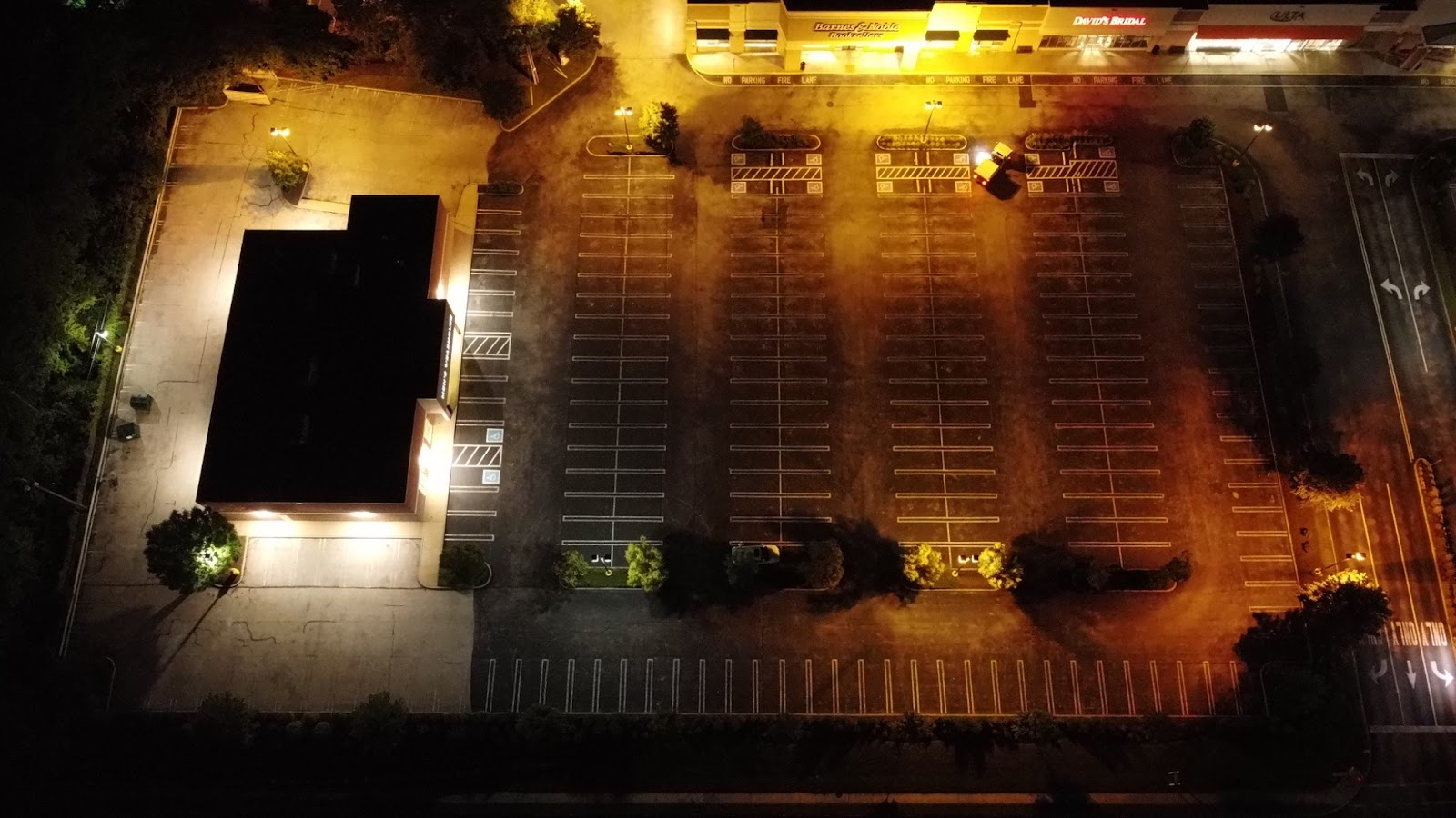Parking Lot with no LED Lighting | Stouch Lighting