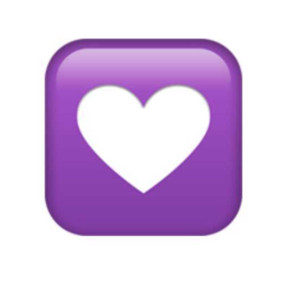 purple text box heart