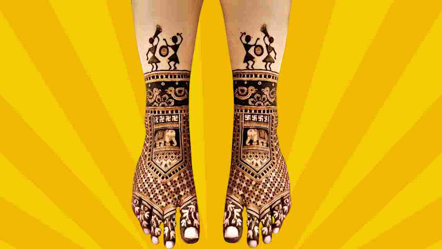 bridal leg mehndi design