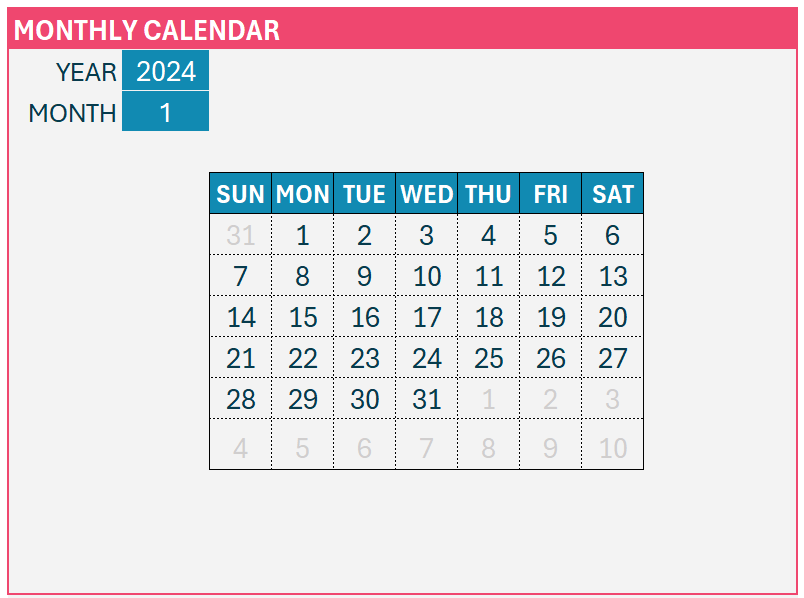 A calendar with numbers and a pink background

Description automatically generated