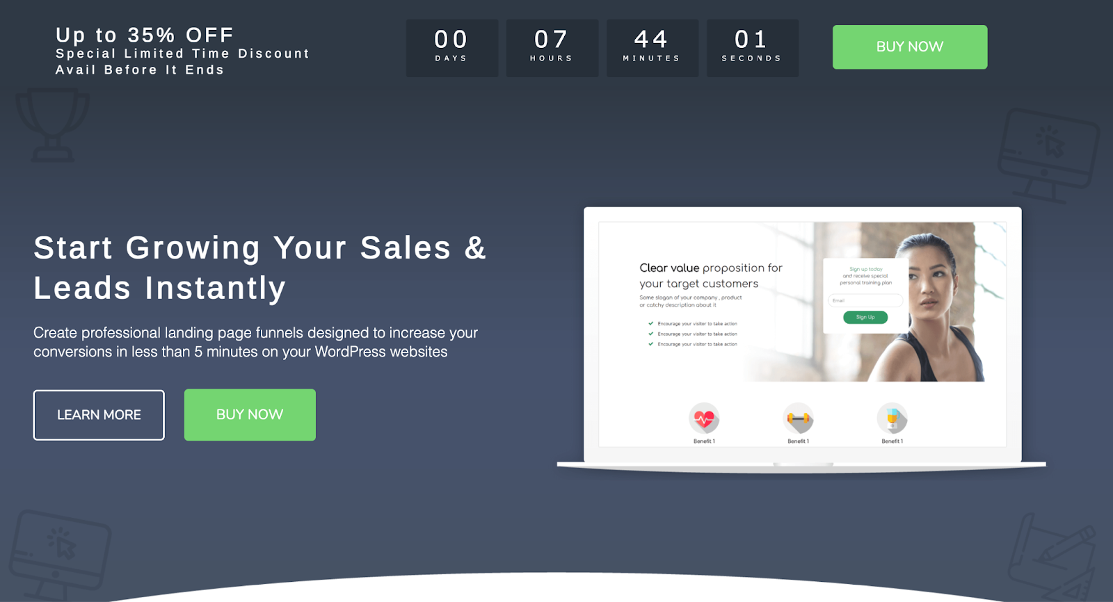 Land Page Builder landing page wordpress plugin