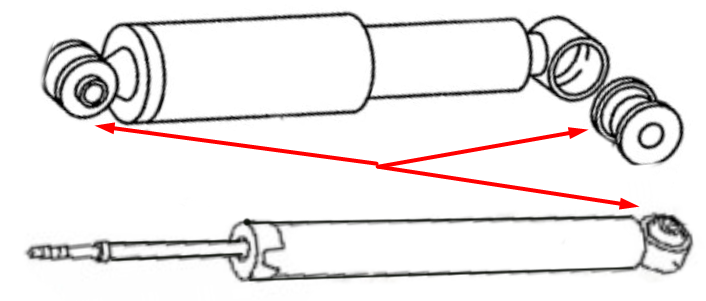 приклад розташування сайлентблока амортизатора