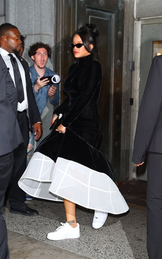 Picture of Rihanna  looking good in her sneaker ball outfit