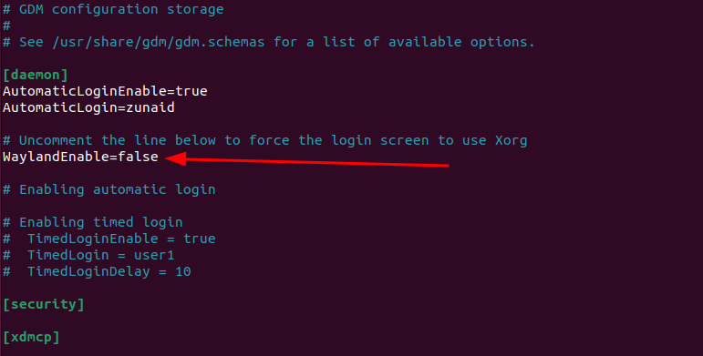 Editing the GDM configuration file on Ubuntu