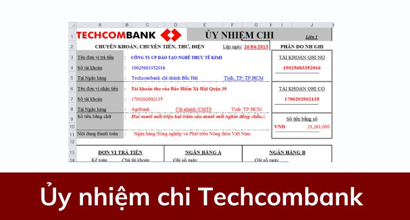 Ủy nhiệm chi Techcombank