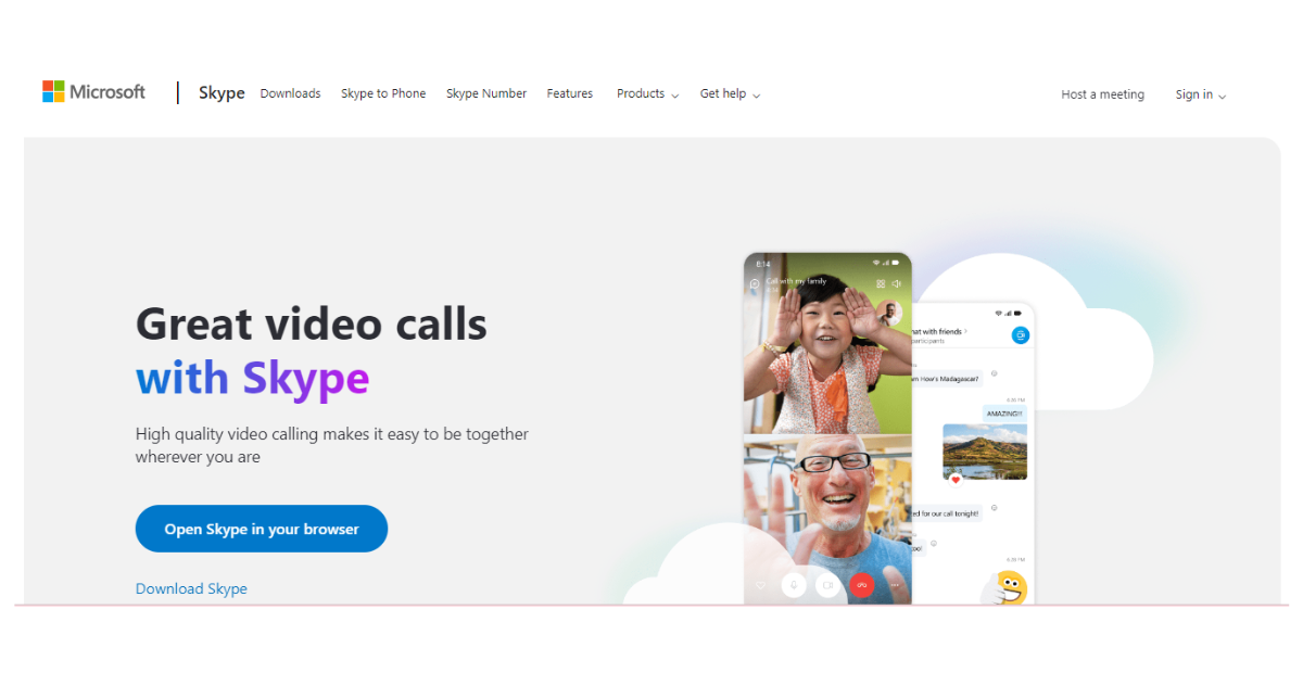 Homepage Skype video conferencing software