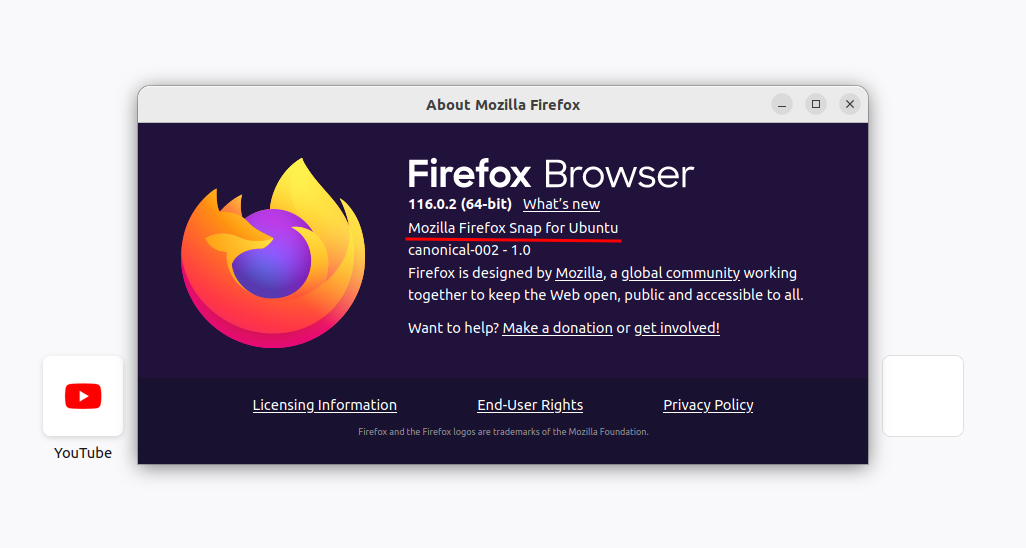 Check Firefox package version on Ubuntu