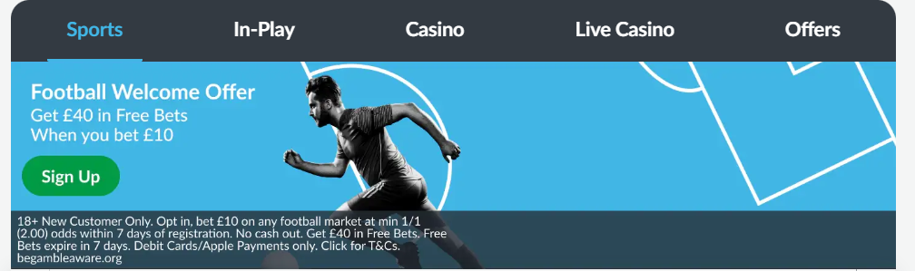 Welcome offer on BetVictor