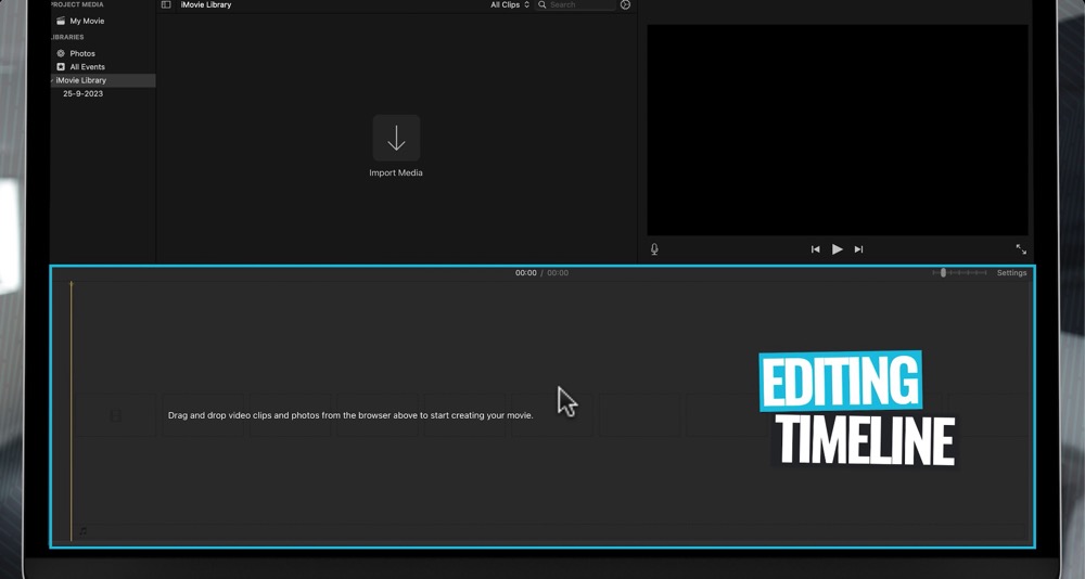 Editing timeline section in iMovie