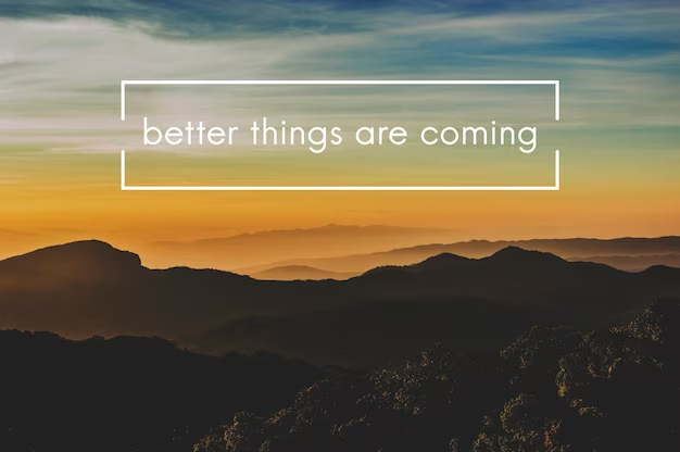 A motivational caption on a image with mountains.