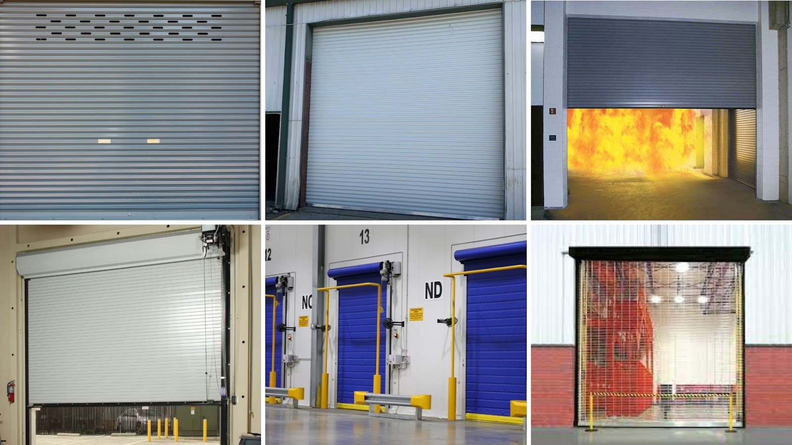 Images of different custom roller doors