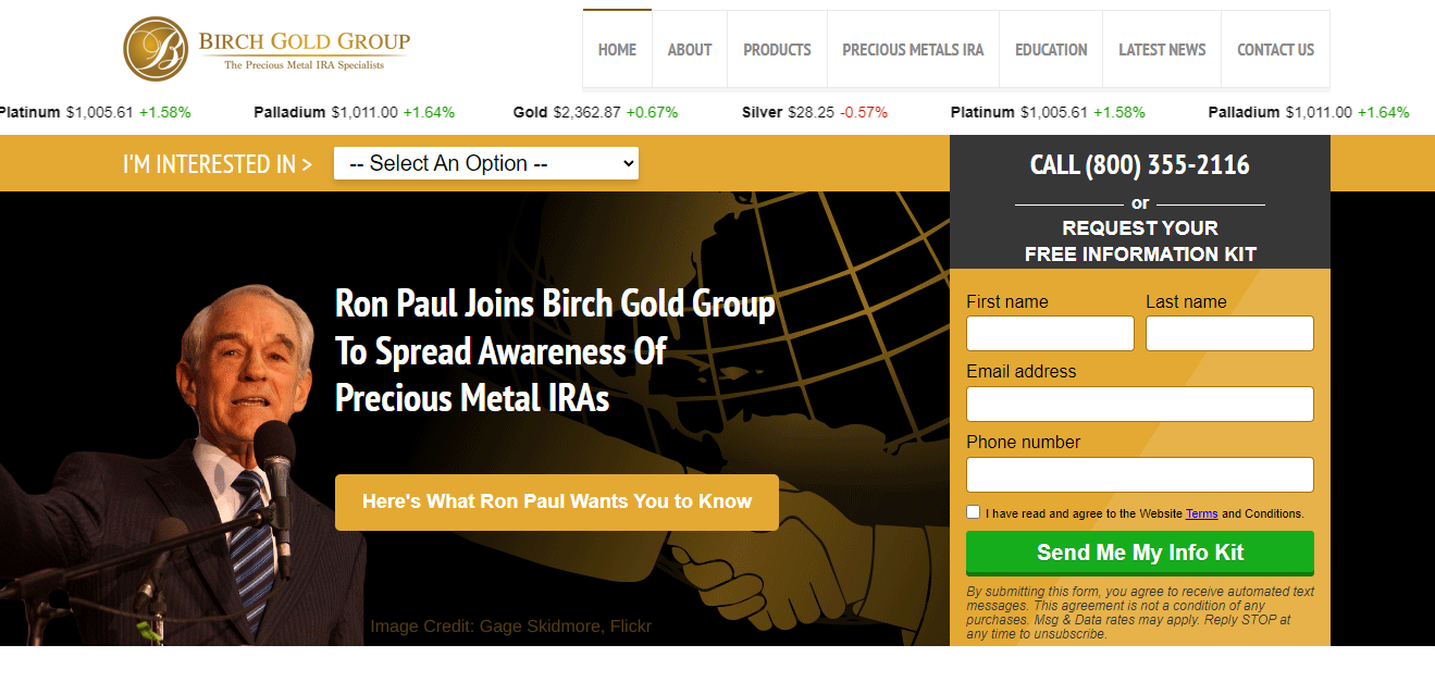 Birch Gold Group page