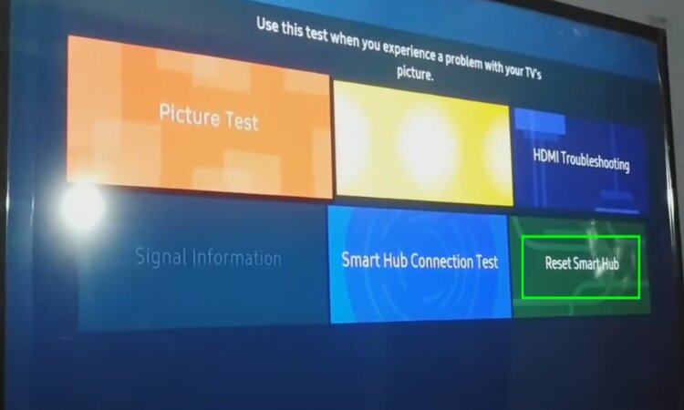 reset the samsung tv smart hub