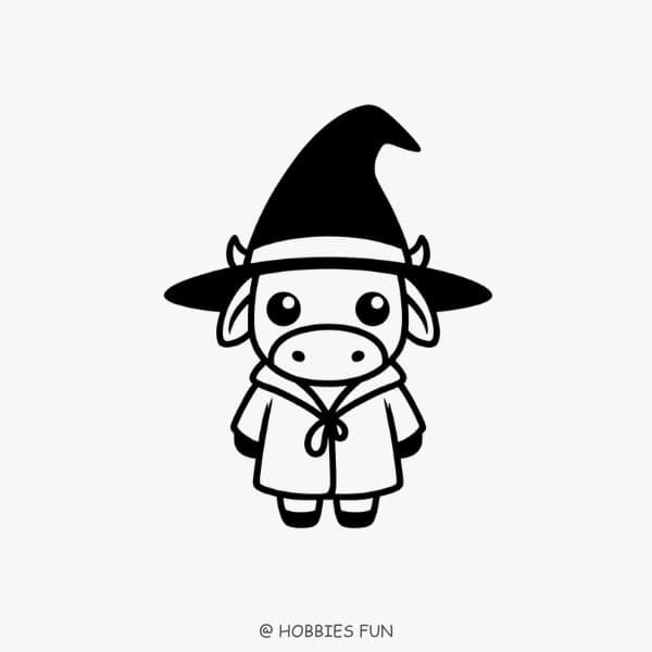 Easy Cute Cow as a Wizard Drawing