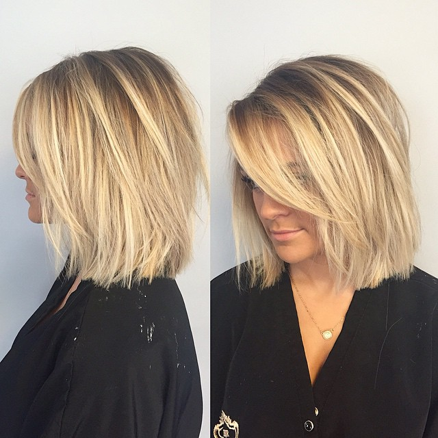 Blunt Blonde Bob with Layers Gorgeous Medium Length Hairstyles