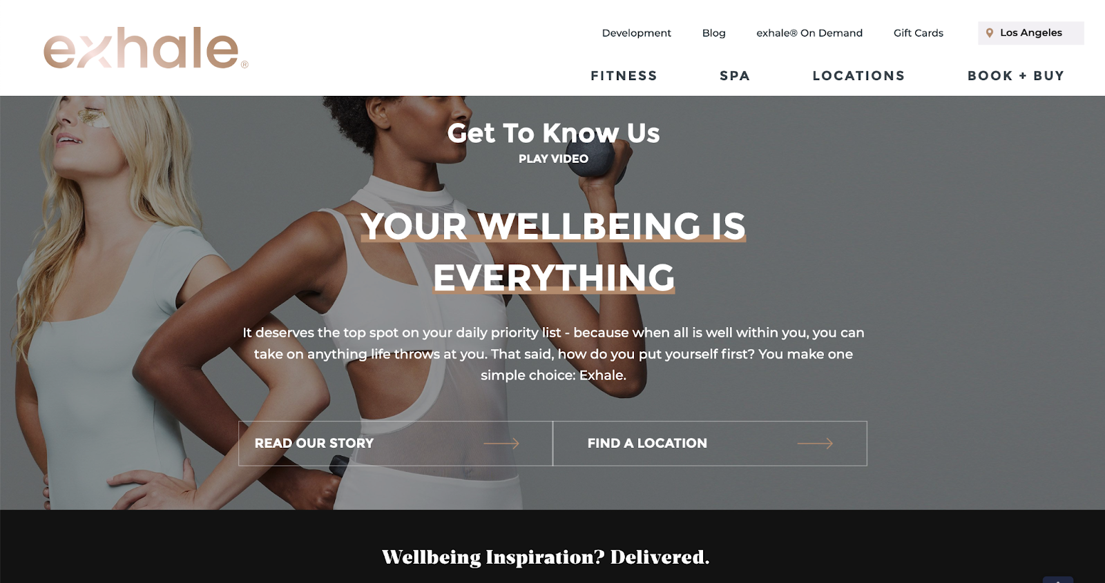 spa website examples, exhale spa