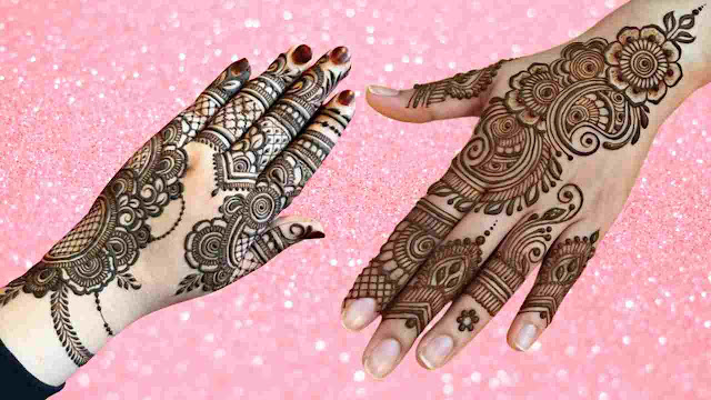 Unique mehndi design for back hand side