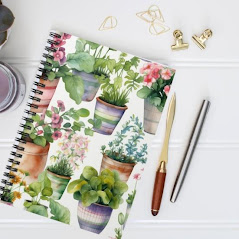 My Gardening Journal, 2023 Gardening Notebook, Gift for Gardener, Garden Log book, Watercolor Journal, Gardening Girl, Plant Lady Notepad image 1