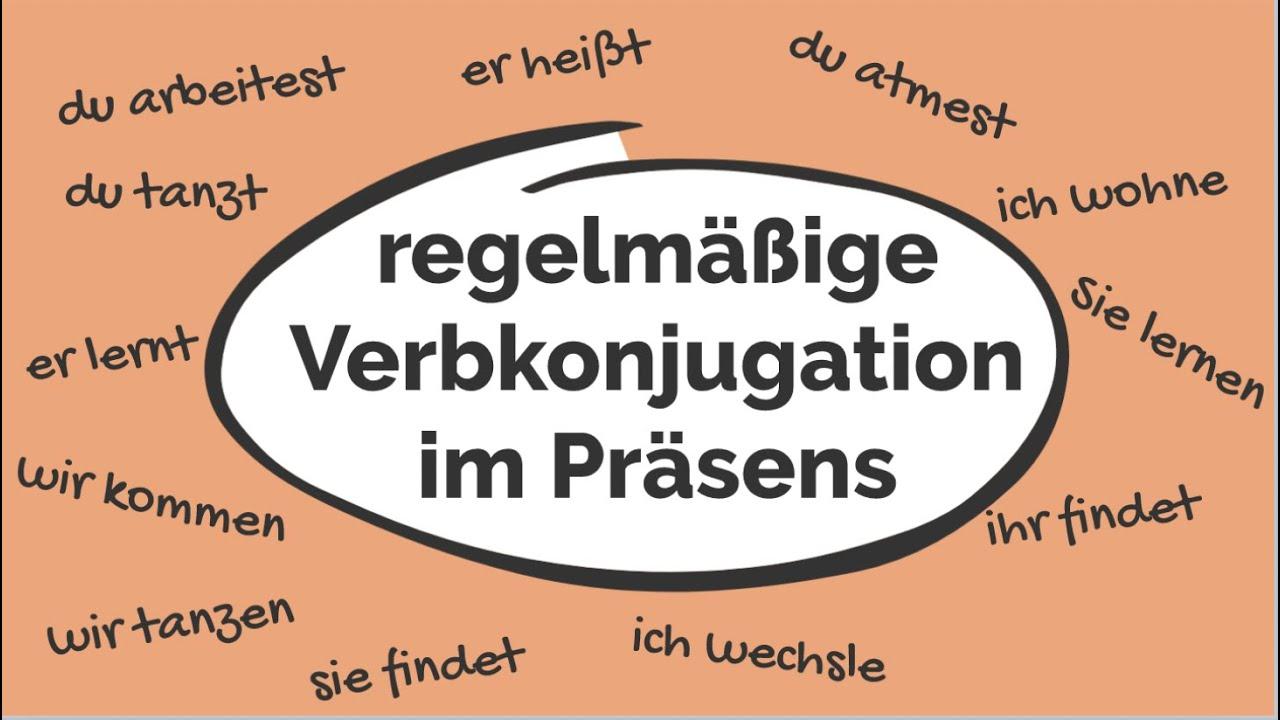 Deutsch lernen | regelmäßige (schwache) Verbkonjugation Präsens | Grammatik  | A1 | learn German - YouTube