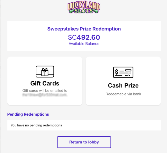 How do I redeem my prize for gift cards? – LuckyLand Slots