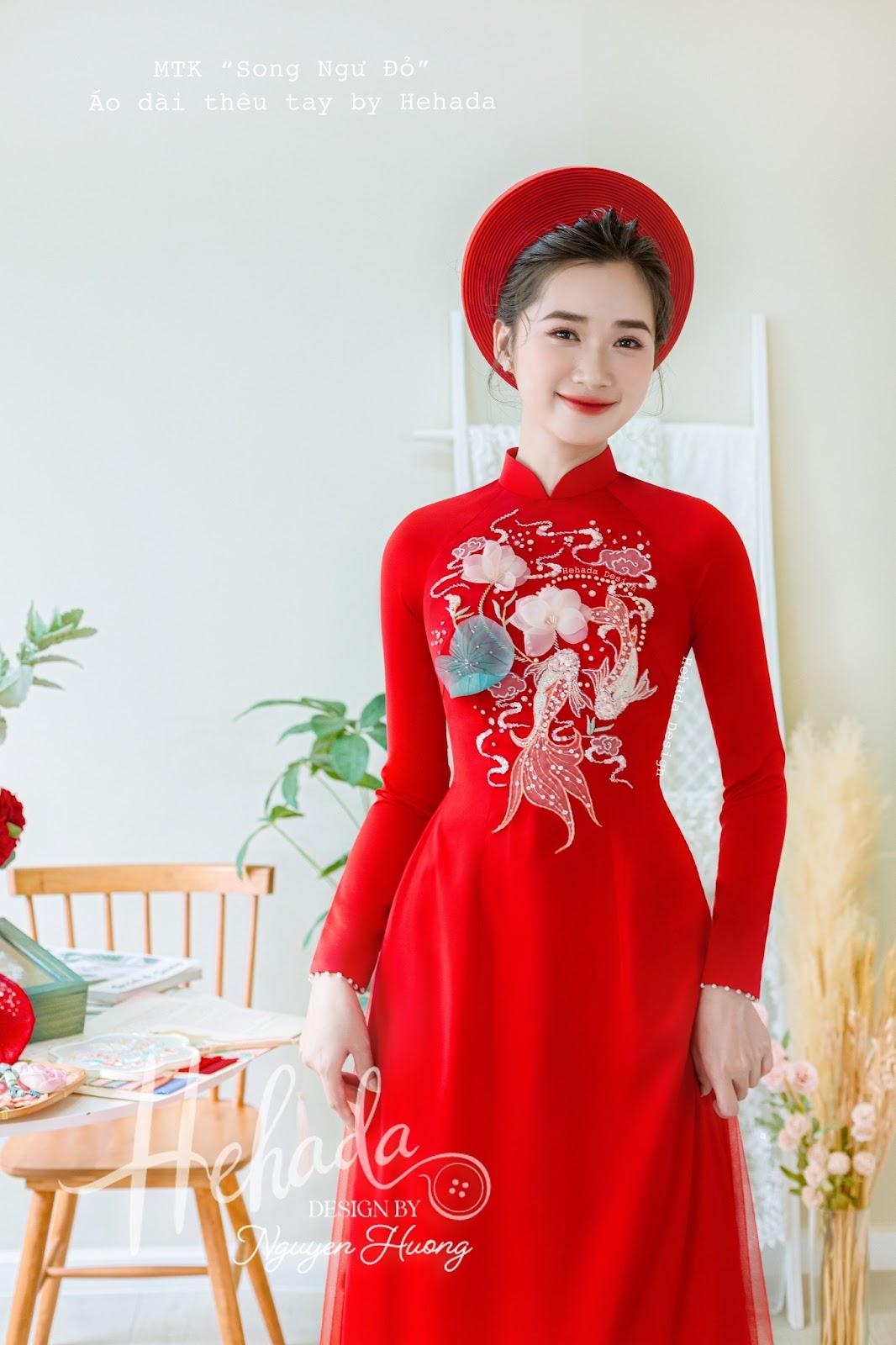 Áo dài Song Ngư Đỏ cho nữ
