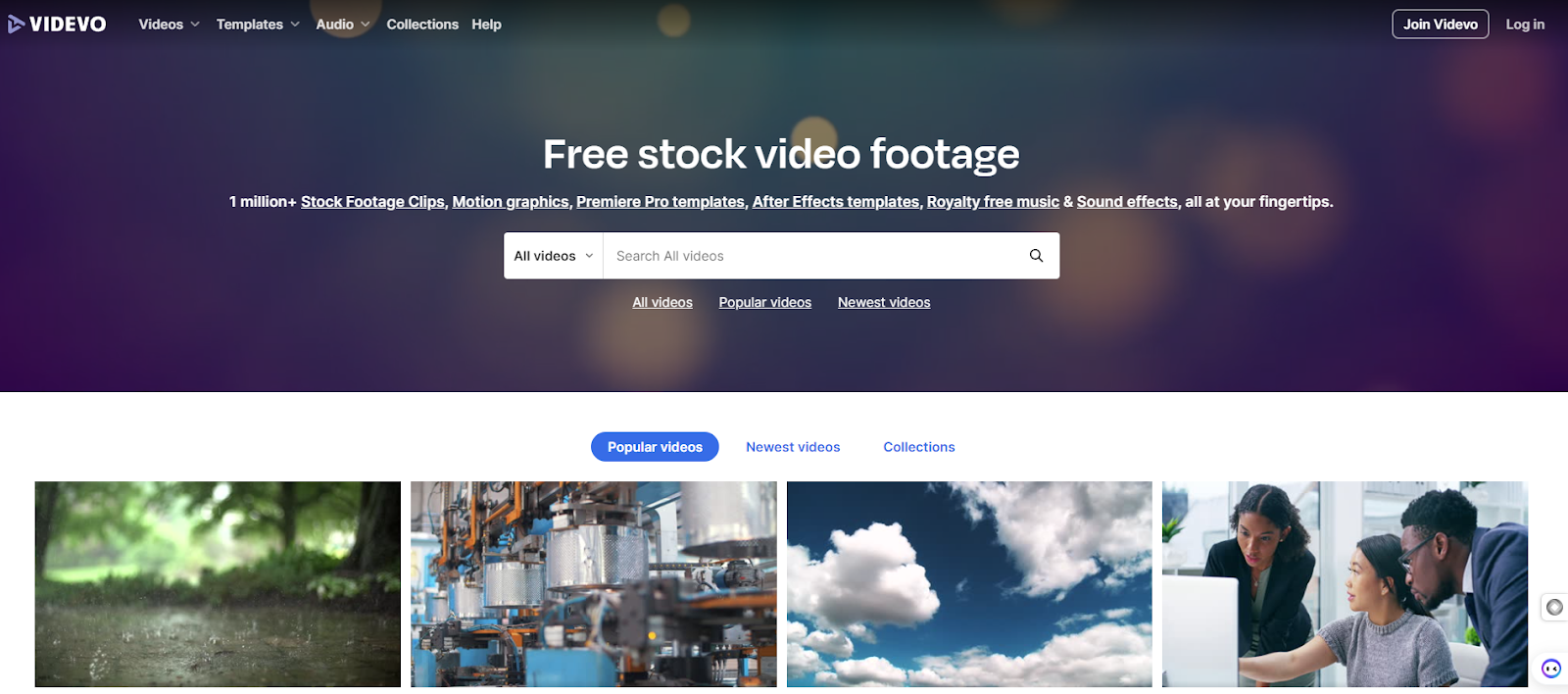 Videvo - Free Stock Videos & Footage in Various Collections