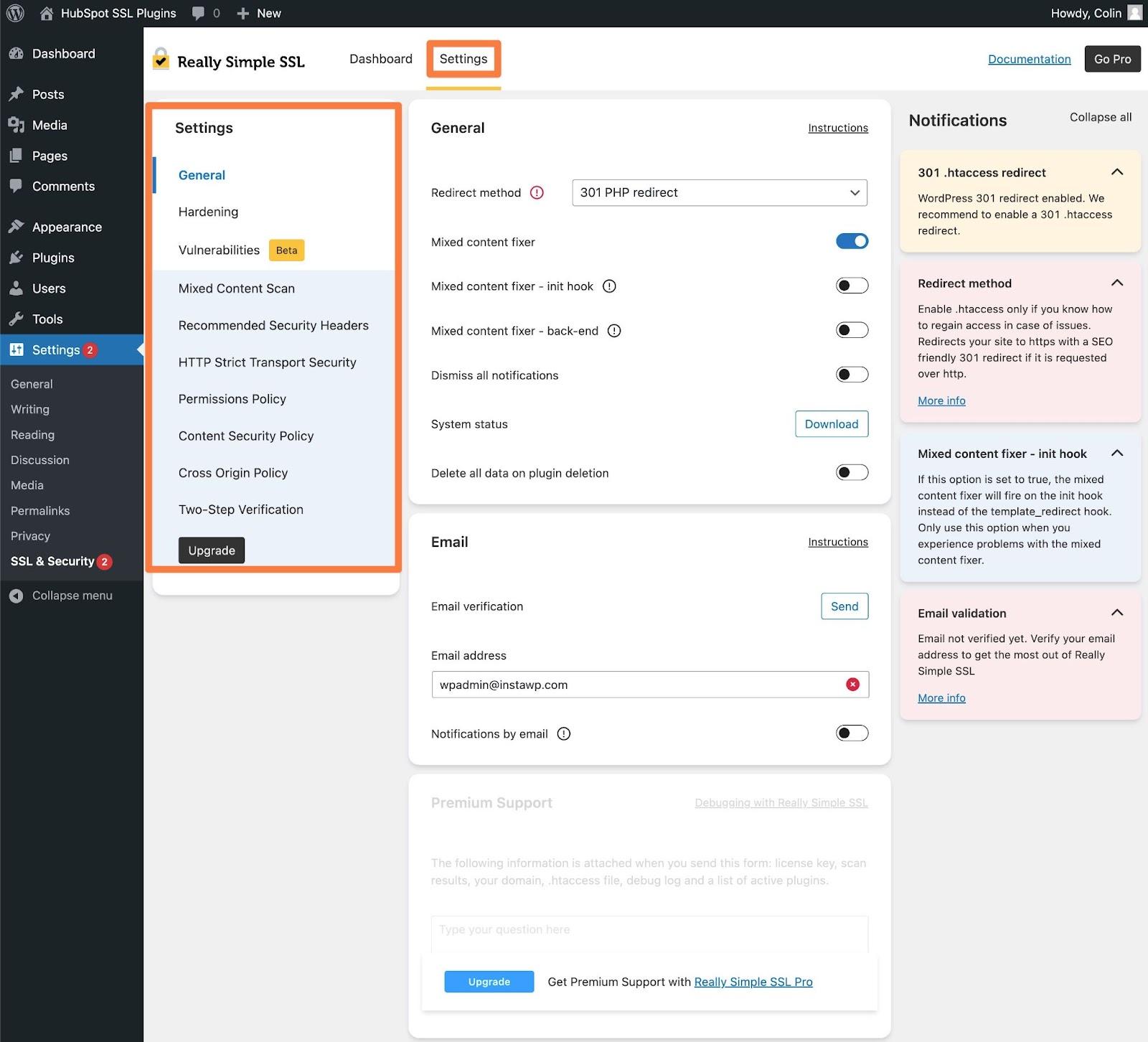 WordPress SSL plugin, more advanced settings in the Really Simple SSL plugin.