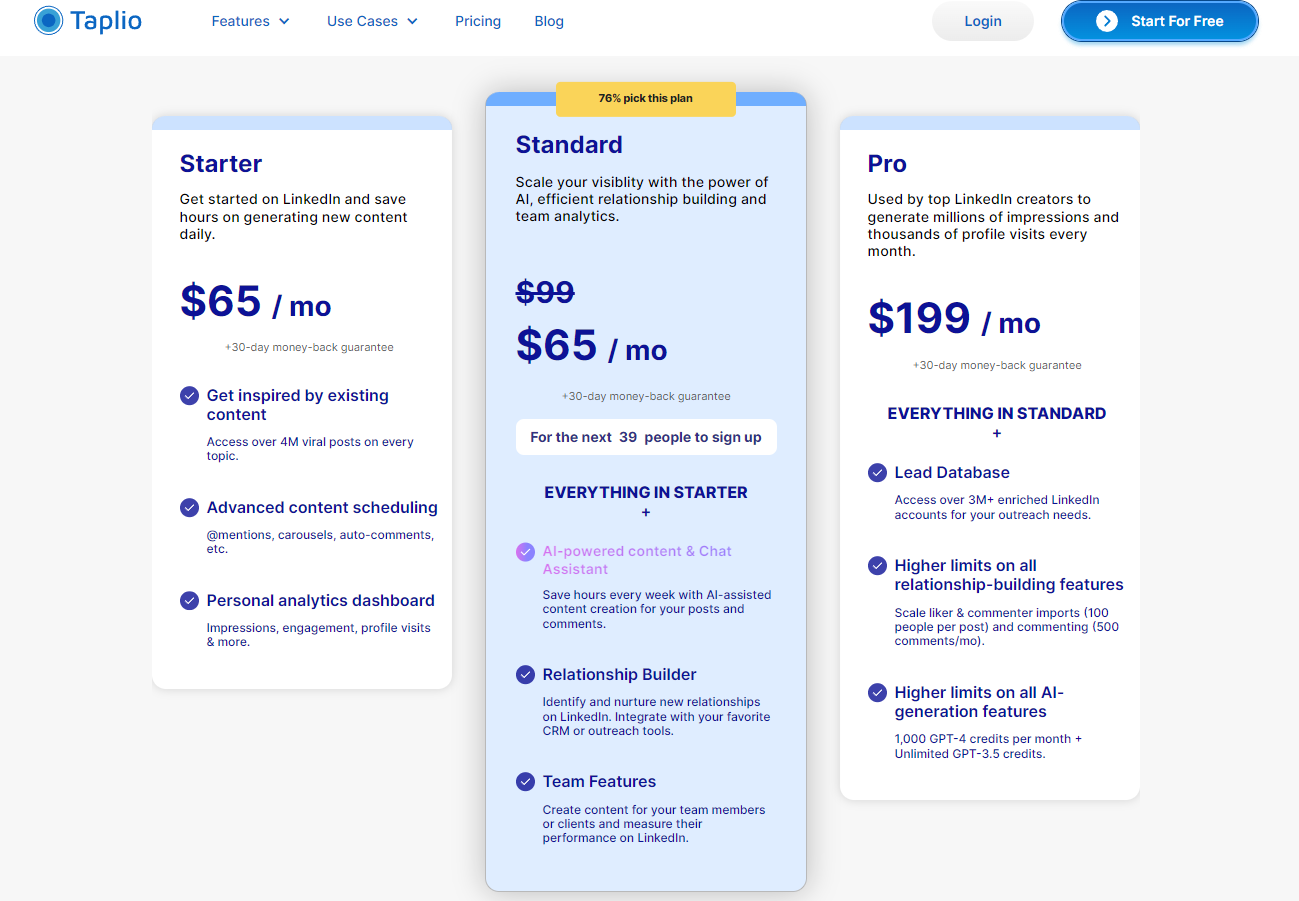 Taplio Pricing Plans