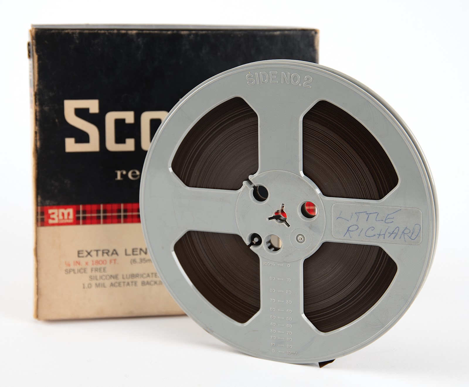 Original tape of Little Richard’s performance in Boston, complete with its original box.