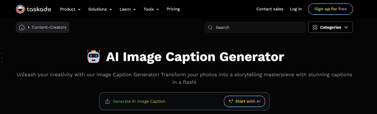  Taskade's AI Image Caption Generator