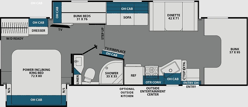 2024 8 Best Class C Diesel Motorhomes Coachmen Entourage 340BH floor plan