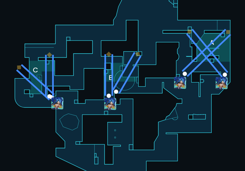 Neon Fast Lane lineups for Lotus attack in VALORANT