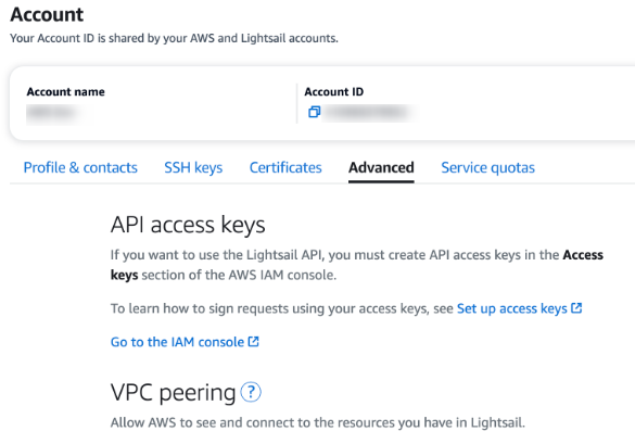 Ottenere le chiavi di accesso API