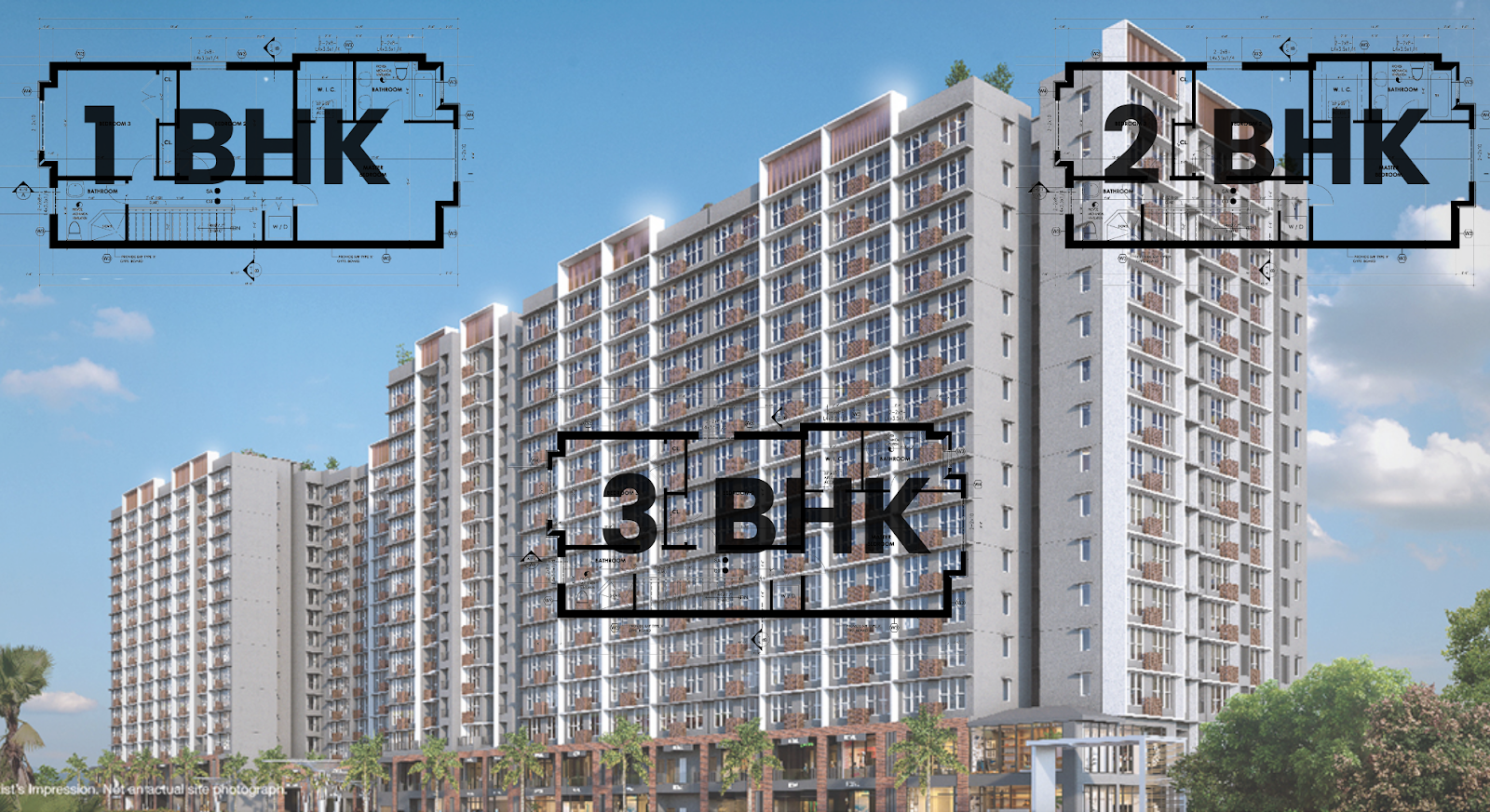 1, 2 & 3BHK with modern living space available at attractive prices.