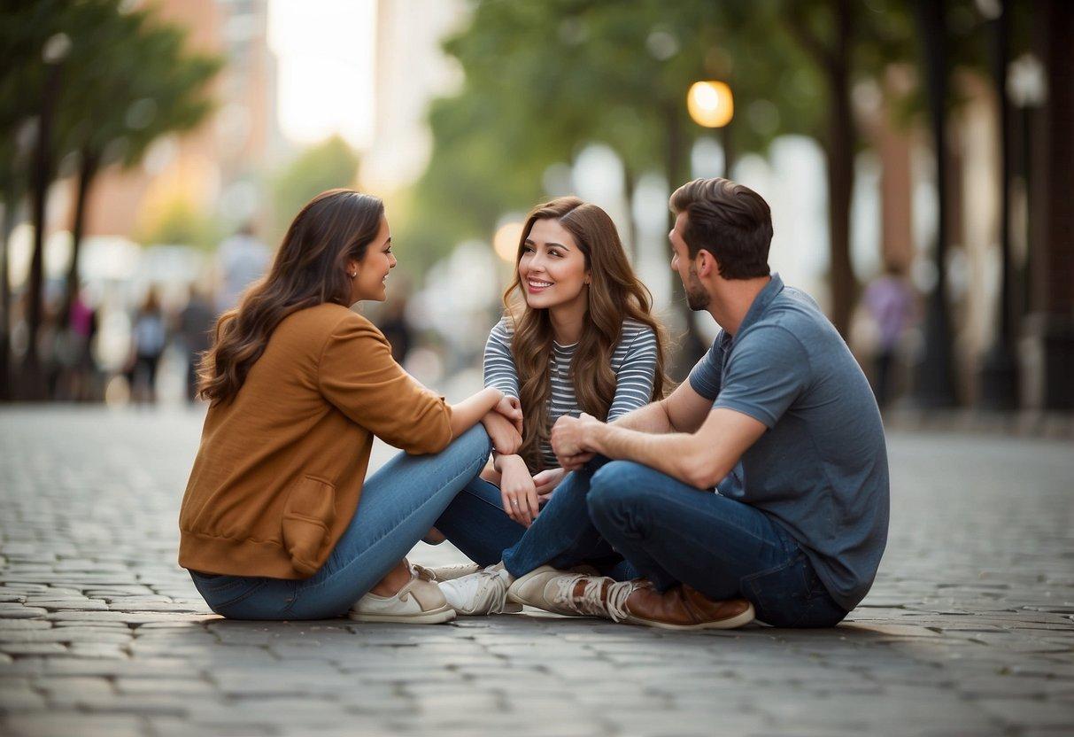 People sitting in a circle, making eye contact, nodding, and leaning forward to show engagement in the conversation