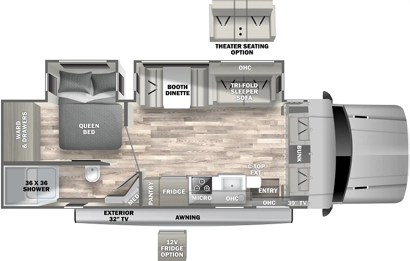 2024 8 Best Class C Diesel Motorhomes Dynamax Isata 5 30FW floor plan