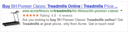 Rich snippets for treadmills 